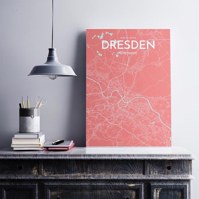 Dresden City Map Graphic Art In Maritime Happy Larry Size: 27.6cm H x 19.7cm W x 0.05cm D on Productcaster.