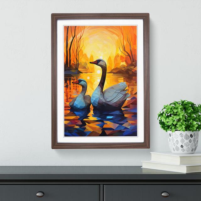 Goose Orphism - 31373 Piece Single Picture Frame Print on Wood Brambly Cottage on Productcaster.