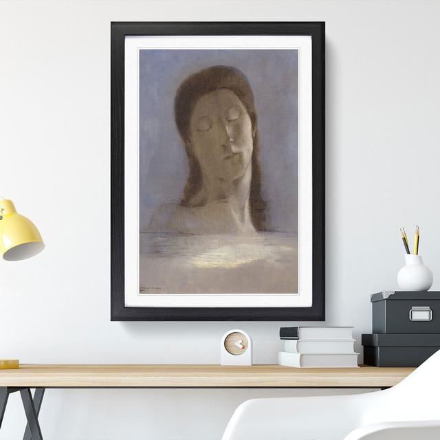 Closed Eyes by Odilon Redon - Picture Frame Painting East Urban Home Size: 90cm H x 65cm W x 2cm D, Frame Option: Black Framed on Productcaster.