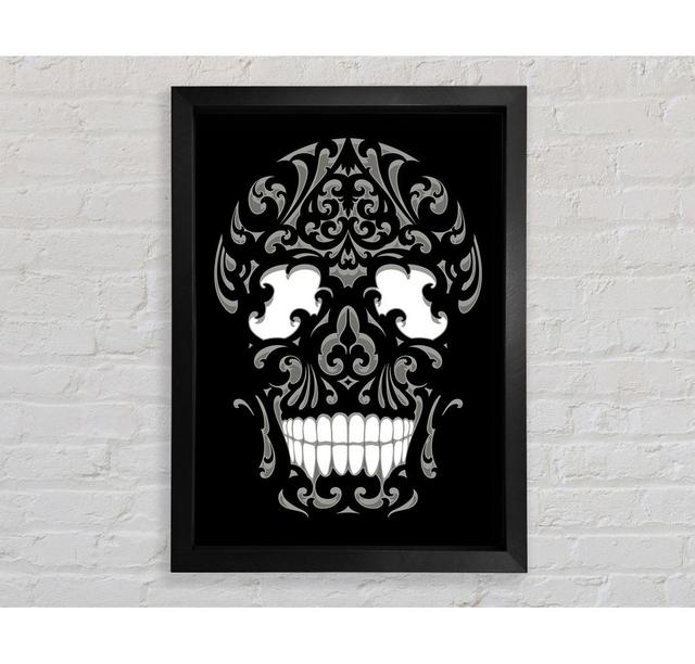 Mexican Skull Framed Print Happy Larry Size: 141.4cm H x 100.1cm W x 3.4cm D, Format: Black Framed Paper on Productcaster.