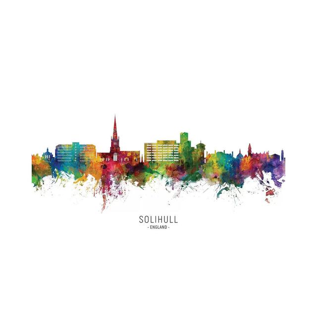 Solihull England Skyline City Name by Michael Tompsett - Wrapped Canvas Graphic Art Latitude Run Size: 45.72cm H x 66.04cm W x 3.81cm D on Productcaster.