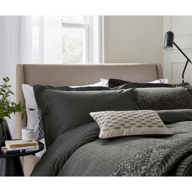 YANA COVER SET Bedeck of Belfast Colour: Charcoal, Size: Super King Duvet Cover + 2 King Pillowcases on Productcaster.