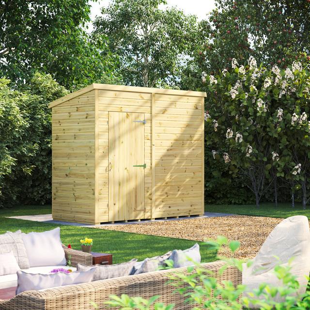 4 ft. W x 8 ft. D Power Premium Pent Pressure Treated Windowless Shed POWERSHEDS on Productcaster.