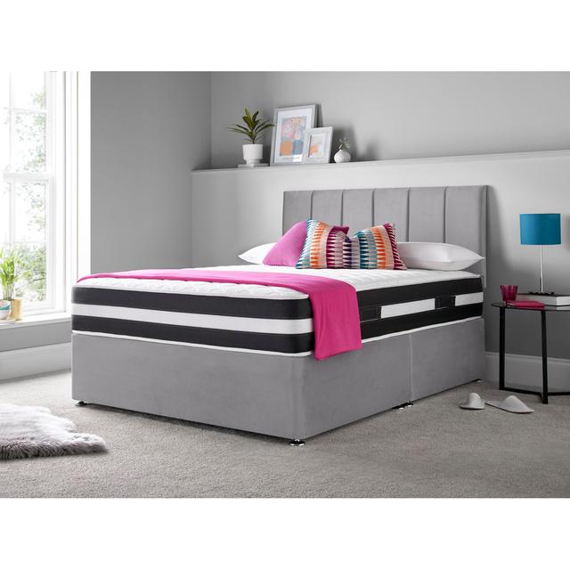 Madelief Divan Bed Set 17 Stories Storage Type: Foot-end Drawers, Colour: Charcoal, Size: Kingsize (5') on Productcaster.