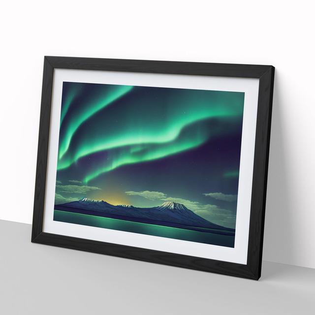 Ethereal Aurora Borealis - Picture Frame Graphic Art Metro Lane Size: 46cm H x 64cm W x 2cm D, Frame Colour: Black on Productcaster.