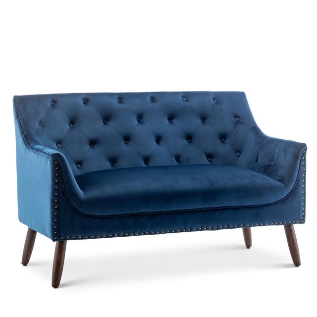 Medrick 131cm Width Square Arm Sofa Fairmont Park Upholstery Colour: Blue on Productcaster.