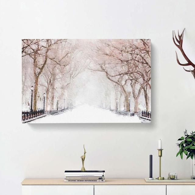 Wintertime In Central Park New York City - Wrapped Canvas Painting East Urban Home Size: 35cm H x 50cm W x 3cm D on Productcaster.