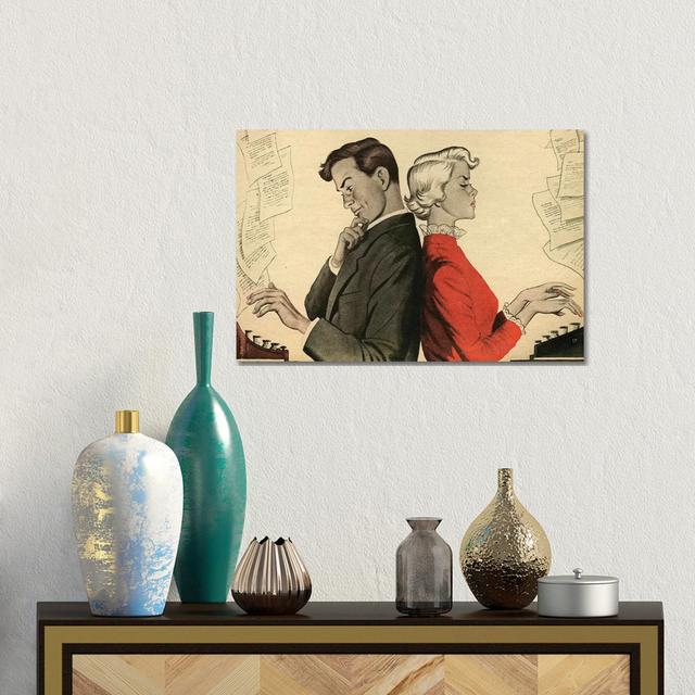 1951 UK Story Illustrations Magazine Plate by Martin May - Gallery-Wrapped Canvas Giclée on Canvas Lark Manor Format: Canvas, Size: 30.48cm H x 45.72c on Productcaster.