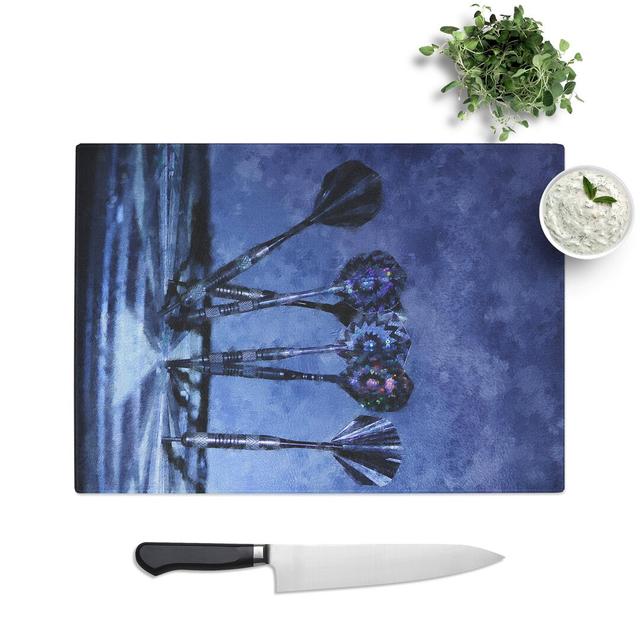 Darts and Dartboard Painting Chopping Board East Urban Home Size: 28.5cm W x 39cm L on Productcaster.