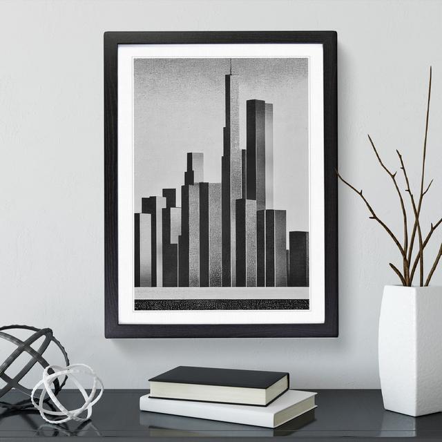 Monochrome City Skyline Abstract No.6 - Wrapped Canvas Graphic Art 17 Stories Size: 64cm H x 46cm W x 2cm D, Format: Black Frame on Productcaster.