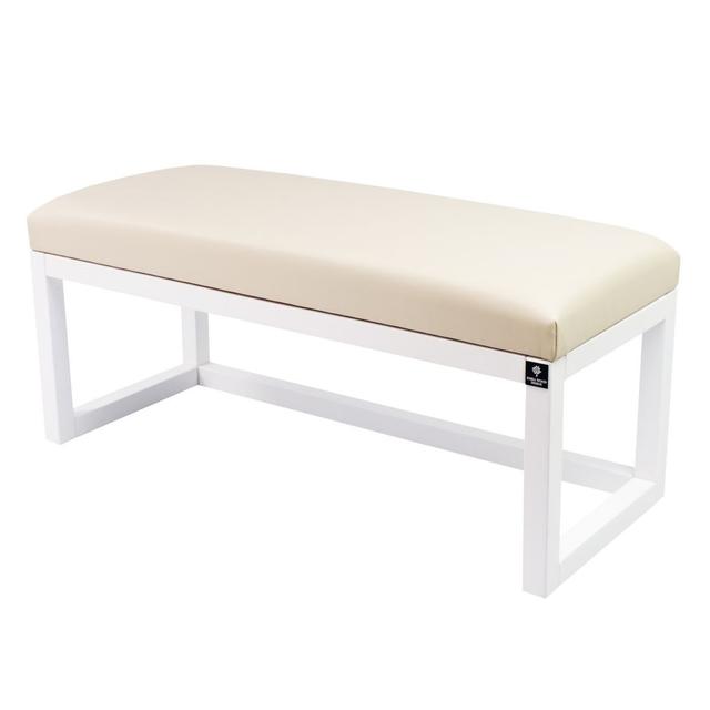 Sitzbank aus Kunstleder M-Deko Polstermöbel: Ecru, Größe: 50cm H x 110cm B x 35cm T on Productcaster.