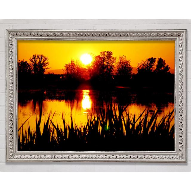 Orange Sunset River - Single Picture Frame Art Prints Bright Star Size: 59.7cm H x 84.1cm W x 3cm D on Productcaster.