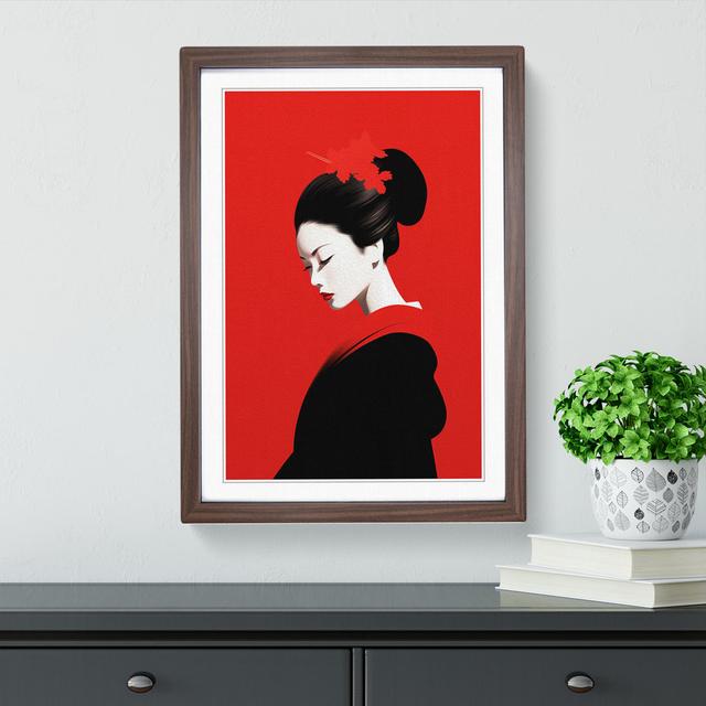 Geisha Minimalism No.2 Marlow Home Co. Size: 46cm H x 34cm W, Format: Walnut Framed on Productcaster.