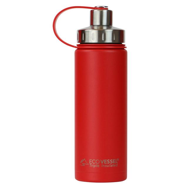 EcoVessel Vacuum Insulated Stainless Steel Travel Mug EcoVessel Size: 600ml, Colour: Red on Productcaster.