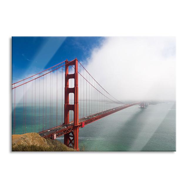 Golden Gate Bridge, San Francisco - No Frame Print on Glass Brayden Studio Size: 70cm H x 100cm W x 0.4cm D on Productcaster.