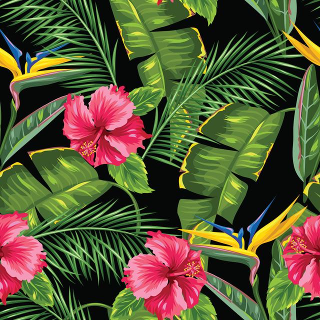 Aude Seamless Tropical Pattern by Incomible - Wrapped Canvas Print 17 Stories Size: 91cm H x 91cm W x 3.8cm D on Productcaster.