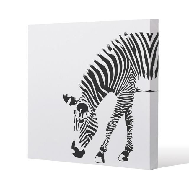 Zebra Canvas Print Andrew Lee Size: 77cm H x 77cm W x 4cm D on Productcaster.