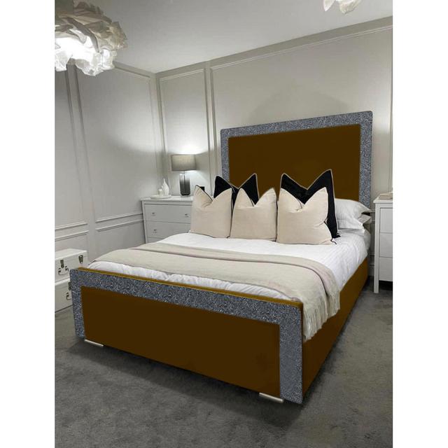 Pattaya Solid Wood and Upholstered Low Profile Panel Bed Canora Grey Colour: Turmeric, Size: Single (3') on Productcaster.