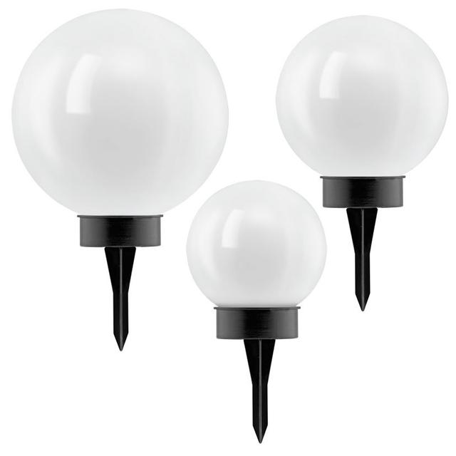 Ball Black Solar Powered Integrated LED Pathway Light Pack (Set of 3) EGLO on Productcaster.