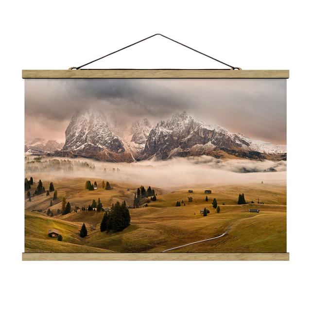 Fotodruck Dolomites Myths Union Rustic Größe: 66,5 cm H x 100 cm B x 0,3 cm T on Productcaster.