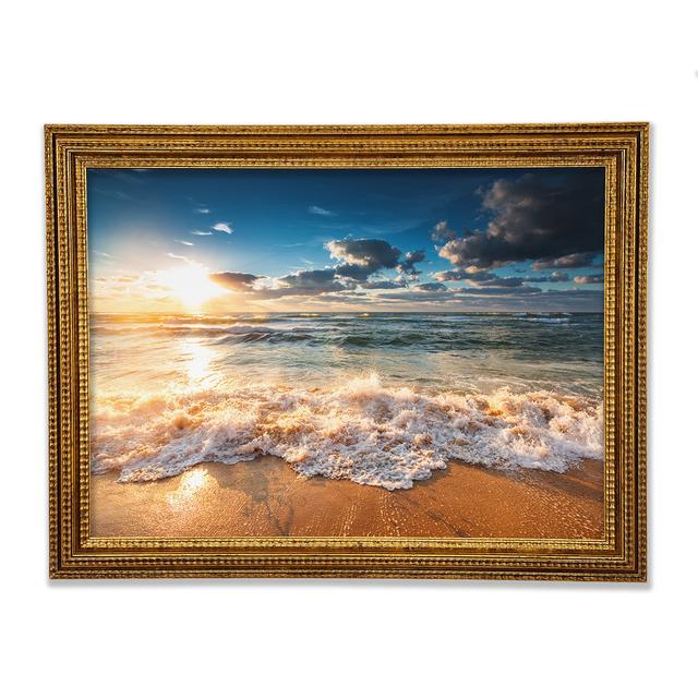 Splashing Waves On The Beach Framed Print Highland Dunes Size: 29.1cm H x 42cm W x 3cm D on Productcaster.