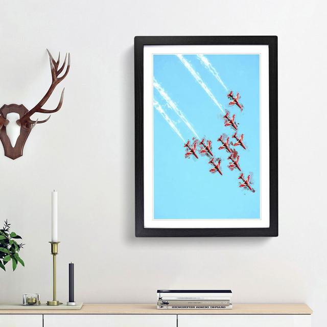 Fighter Jet Air show - Picture Frame Graphic Art Print East Urban Home Frame Option: Black, Size: 91cm H x 60cm W x 2cm D on Productcaster.