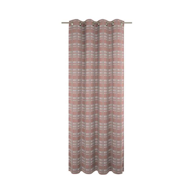 Devore Polyester Room Darkening Grommet / Eyelet Curtain Panel Union Rustic Curtain Colour: Pink/Grey, Size: 132cm Width x 225cm Drop on Productcaster.