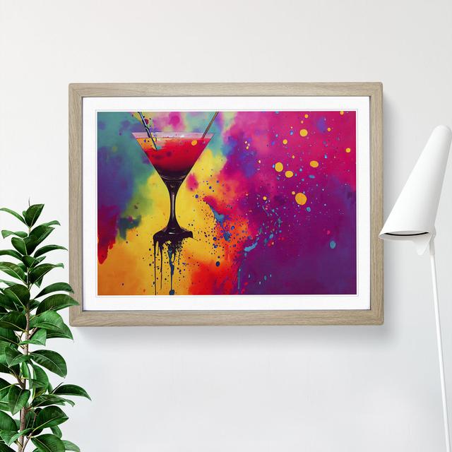 XH1022-2032X Cocktail Paint Splash Vol.2 Abstract - Single Picture Frame Print Marlow Home Co. Frame Colour: Oak, Size: 34cm H x 46cm W x 2cm D on Productcaster.