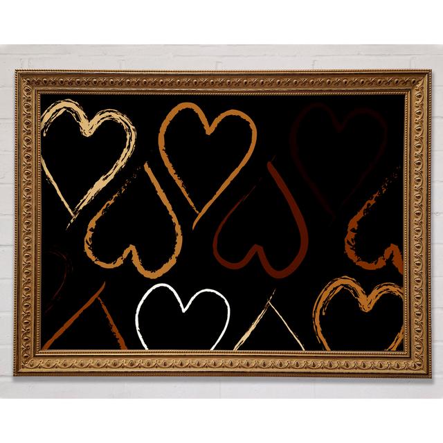 Chocolate Hearts Framed Print Ivy Bronx Size: 42cm H x 59.7cm W x 3cm D on Productcaster.