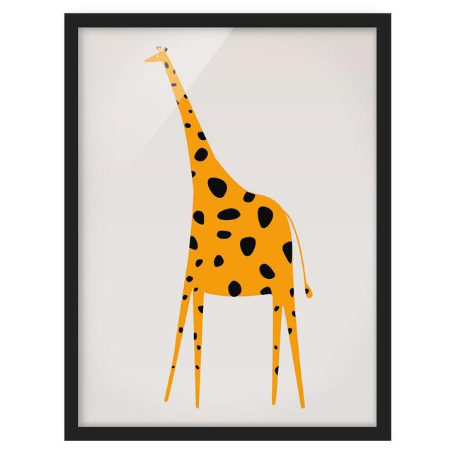 Yellow Giraffe - Picture Frame Graphic Art Isabelle & Max Frame Option: Black Framed, Size: 55cm H x 40cm W x 2cm D on Productcaster.