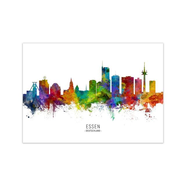 Essen Deutschland Skyline by Michael Tompsett - Graphic Art Latitude Run Format: Unframed, Size: 30cm H x 42cm W x 1cm D on Productcaster.