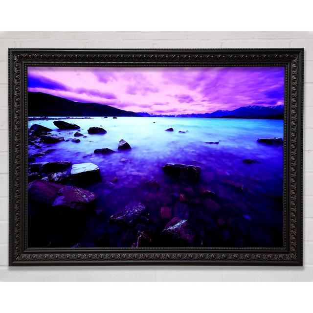 Pink Skies Over The Turquoise Ocean Framed Print Highland Dunes Size: 100.1cm H x 141.4cm W on Productcaster.