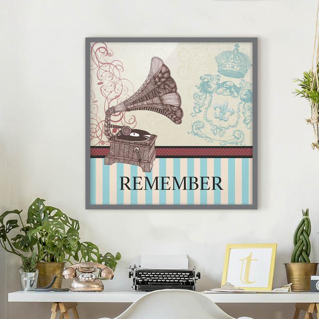 No.Ka16 Remember - Picture Frame Graphic Art Rosalind Wheeler Size: 70cm H x 70cm W x 2cm D, Frame Option: Grey Framed on Productcaster.