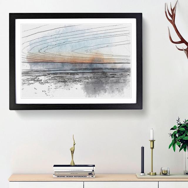 Skyline of Santa Barbara in Abstract - Picture Frame Graphic Art Print East Urban Home Size: 36cm H x 48cm W x 2cm D, Frame Option: Black Framed on Productcaster.