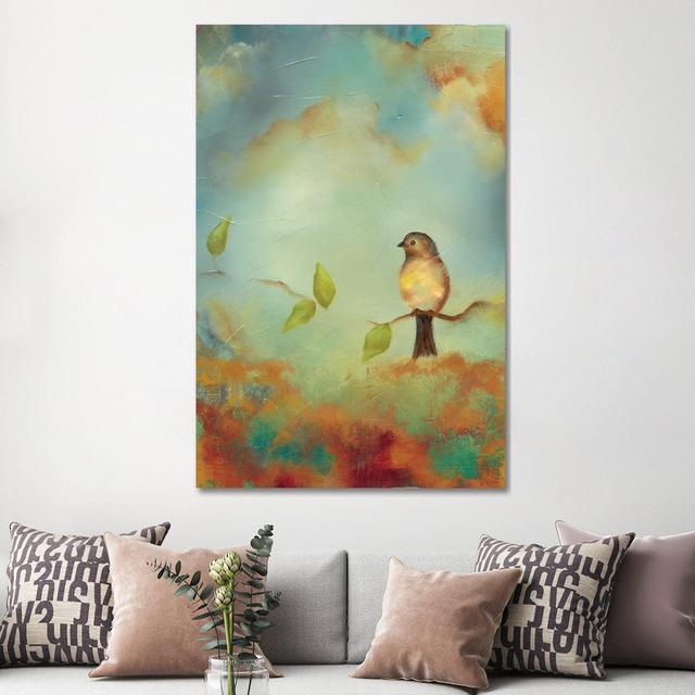 Bird Peace - Print on Canvas Ebern Designs Size: 152.4cm H x 101.6cm W x 3.81cm D, Format: Wrapped Canvas on Productcaster.