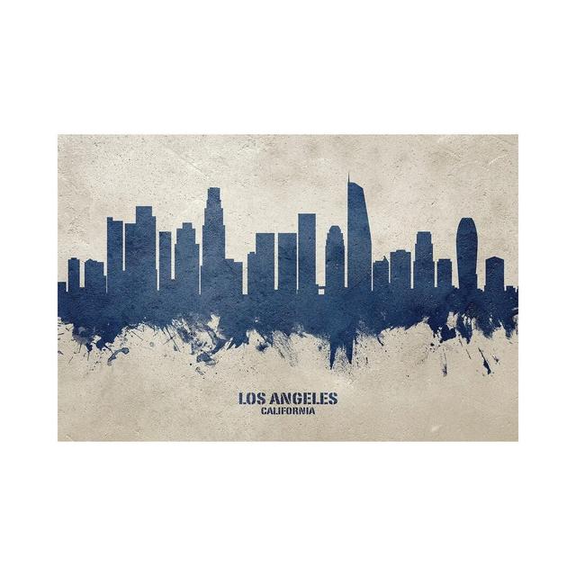 Los Angeles California Skyline Concrete by Michael Tompsett - Wrapped Canvas Gallery-Wrapped Canvas Giclée Latitude Run Size: 20.32cm H x 30.48cm W x on Productcaster.