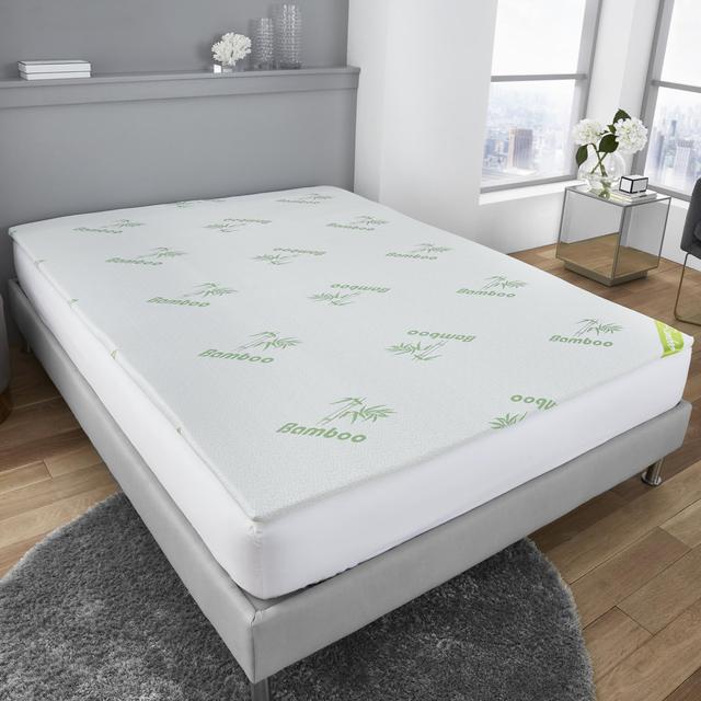 Kate 4cm Memory Foam Mattress Topper White Noise Bed Size: European Single (90 x 200cm) on Productcaster.