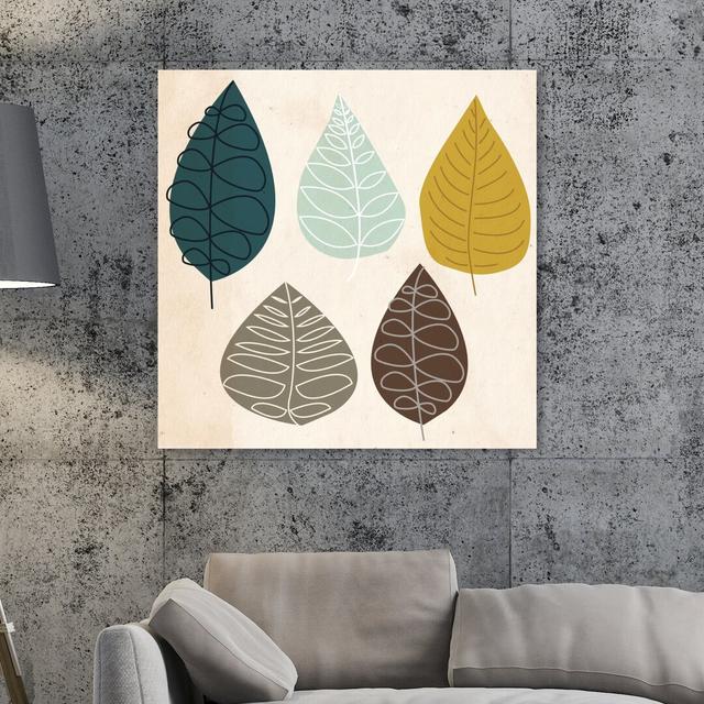 'World in a Leaf' Graphic Art on Wrapped Canvas East Urban Home Size: 61 cm H x 61 cm W x 3.8 cm D on Productcaster.