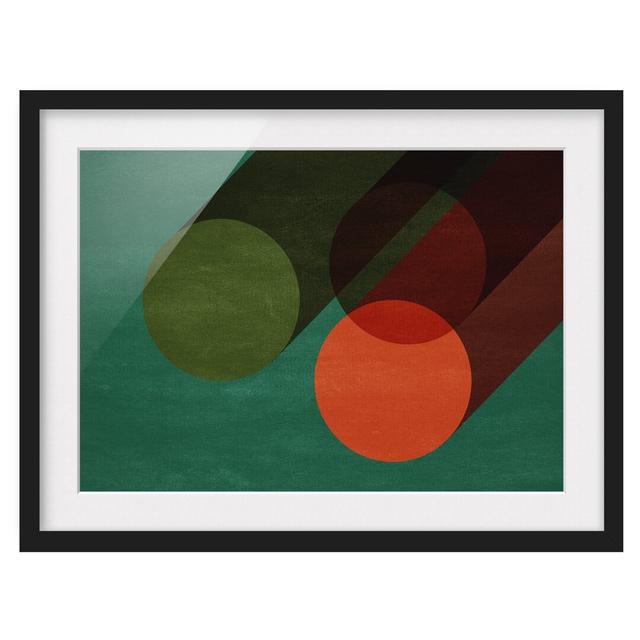 Abstract Shapes - Circles in Green and Red - Picture Frame Graphic Art Ebern Designs Format: Black, Size: 30cm H x 40cm W x 2cm D, Matte Colour: White on Productcaster.