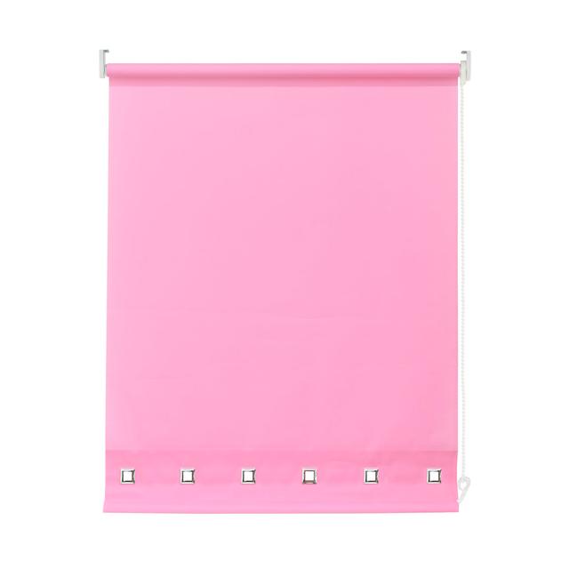 Square Eyelet Daylight Outdoor Semi-Sheer Roller Blind Symple Stuff Size: 210 cm L x 240 cm W, Finish: Pink on Productcaster.