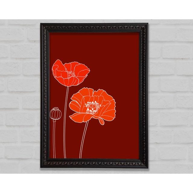 Red Poppies Maroon - Print Bright Star Size: 118.9cm H x 84.1cm W on Productcaster.