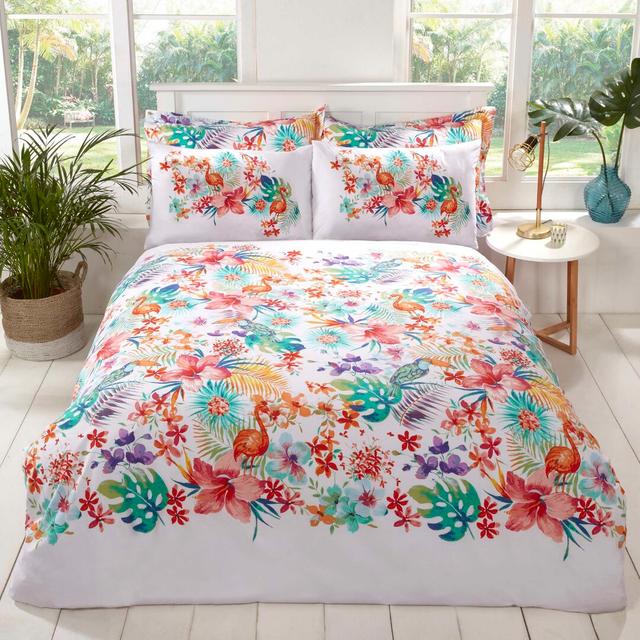 Korovia Polyester Floral Duvet Cover Set with Pillowcases 17 Stories Size: King Duvet Cover (230 x 220cm) on Productcaster.