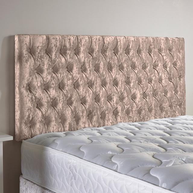 Shaw Upholstered Headboard Rosdorf Park Colour: Gold, Size: Double (4'6) on Productcaster.