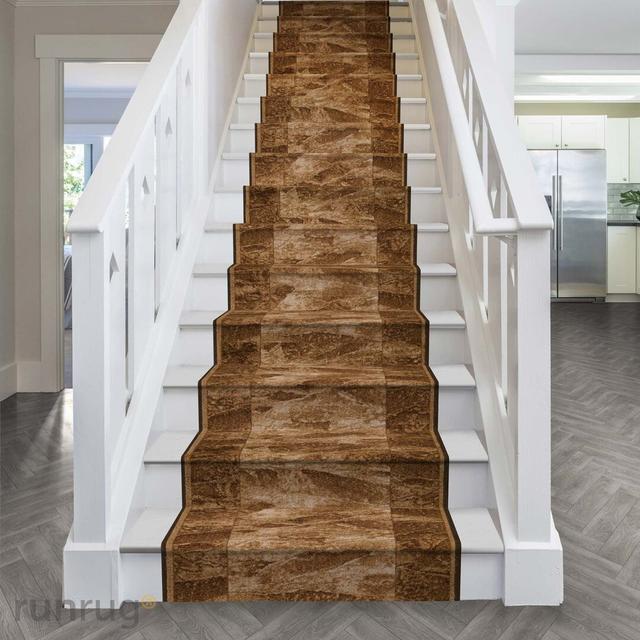 Sardis Stair Looped Brown Rug runrug Rug Size: Runner 100 x 510cm on Productcaster.