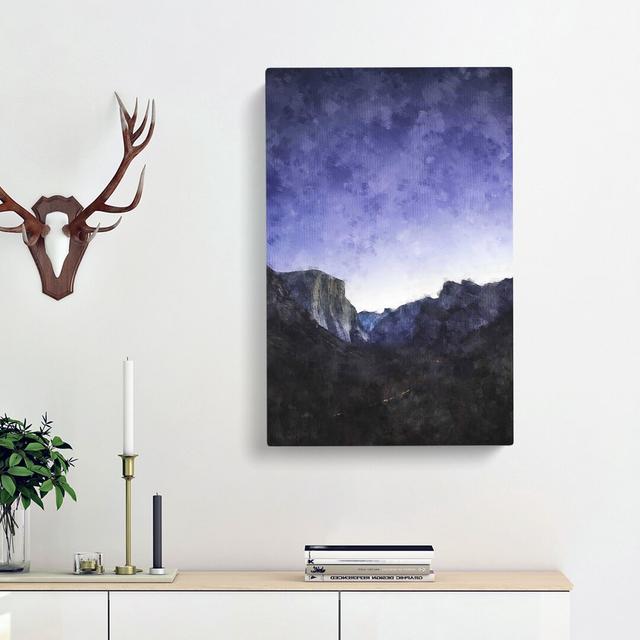 Yosemite Valley at Night in California - Wrapped Canvas Painting Print East Urban Home Size: 60cm H x 40cm W x 3cm D on Productcaster.