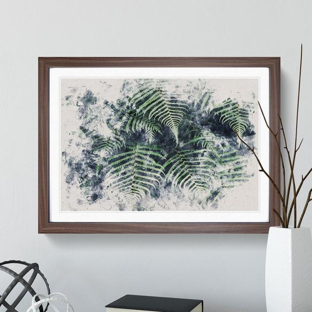 Fern Leaves Vol.1 Watercolour - Picture Frame Graphic Art East Urban Home Frame Option: Walnut, Size: 48cm H x 65cm W x 2cm D on Productcaster.