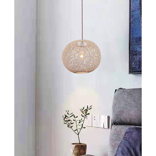 Rattan Sphere Pendant Shade 17 Stories Colour: White, Size: 21cm H x 26cm W x 26 D on Productcaster.