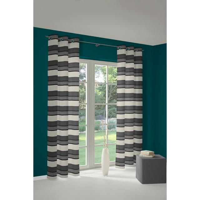 Menorca Eyelet Room Darkening Curtain Ebern Designs Panel Size: 132 W x 245 D cm, Colour: Grey on Productcaster.