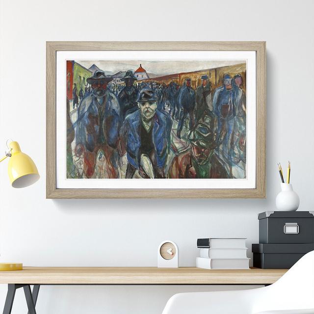 Workers on Their Way Home by Edvard Munch - Picture Frame Painting East Urban Home Size: 48cm H x 65cm W x 2cm D, Frame Option: Oak Framed on Productcaster.