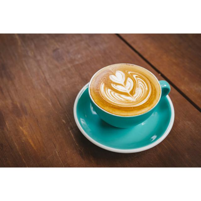 Latte Coffee Cup - Wrapped Canvas Photograph Brayden Studio Size: 20cm H x 30cm W x 3.8cm D on Productcaster.